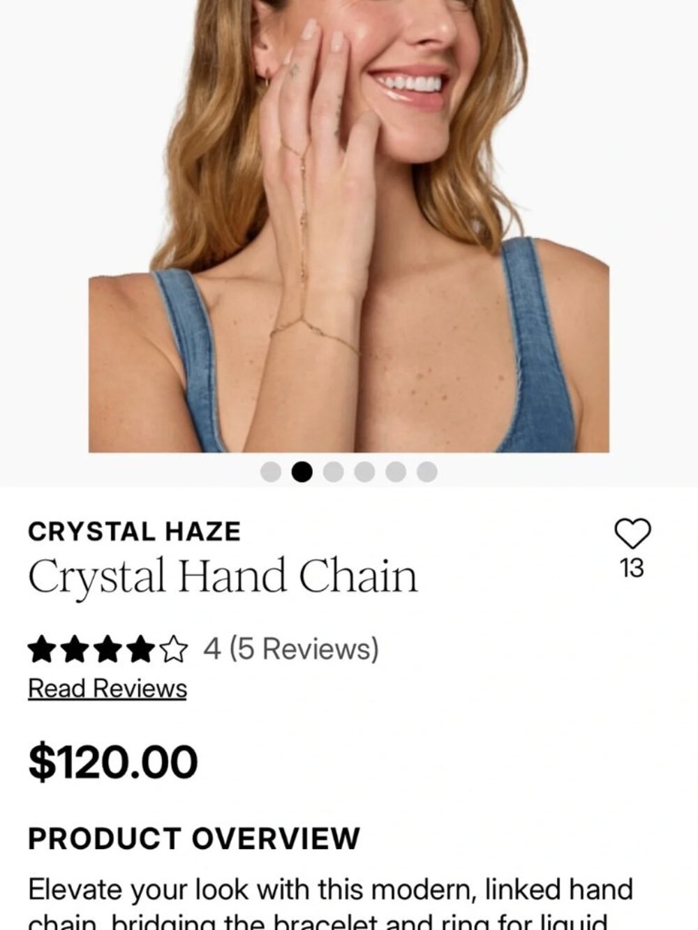 CRYSTAL HAZE Crystal Hand Chain (NEW &‎ BEAUTIFUL!)